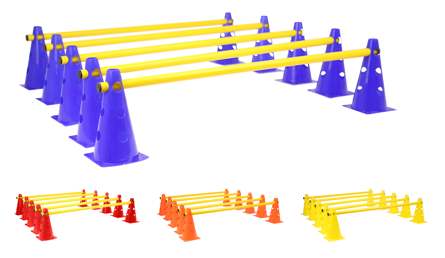 Adjustable Agility Hurdle Set for all kinds of sports - Blue Yellow